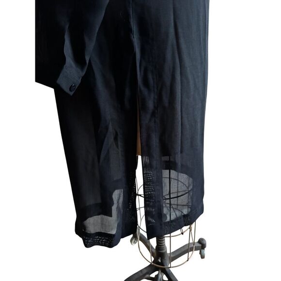 Planet Women's Size 12 Button Front Long Side Slit Tunic Top Black EUC Designer - Picture 6 of 7